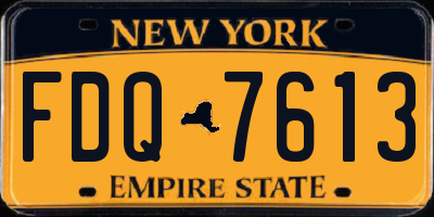 NY license plate FDQ7613