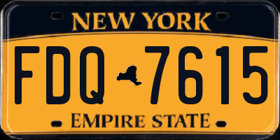 NY license plate FDQ7615