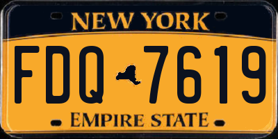 NY license plate FDQ7619