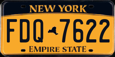 NY license plate FDQ7622