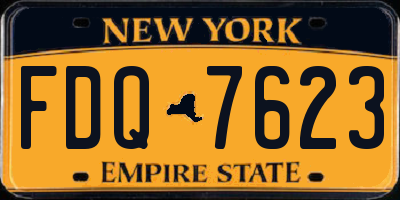 NY license plate FDQ7623