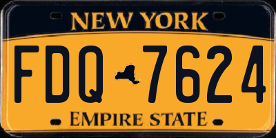 NY license plate FDQ7624