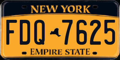 NY license plate FDQ7625