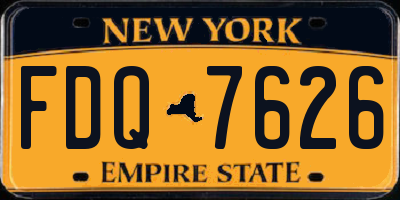 NY license plate FDQ7626