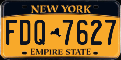 NY license plate FDQ7627