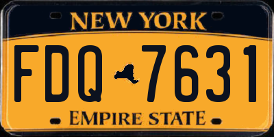 NY license plate FDQ7631
