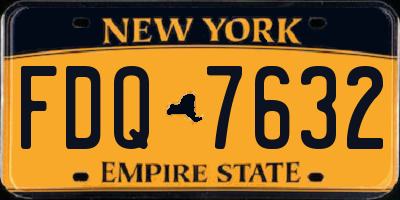 NY license plate FDQ7632