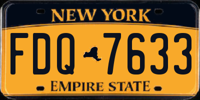 NY license plate FDQ7633