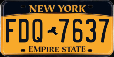 NY license plate FDQ7637