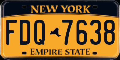NY license plate FDQ7638