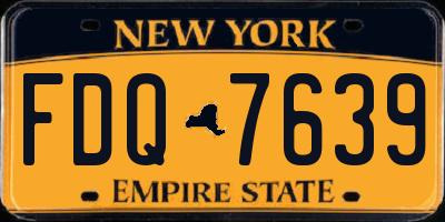 NY license plate FDQ7639