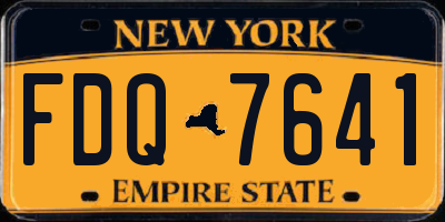 NY license plate FDQ7641