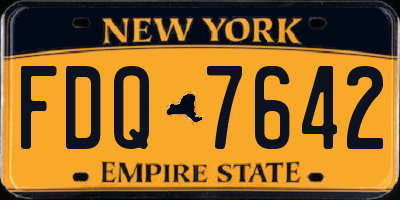 NY license plate FDQ7642