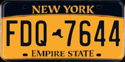 NY license plate FDQ7644