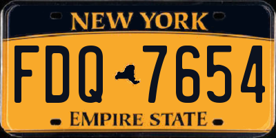 NY license plate FDQ7654
