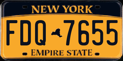 NY license plate FDQ7655