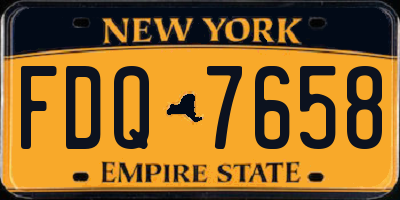 NY license plate FDQ7658
