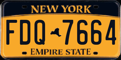 NY license plate FDQ7664
