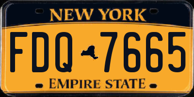 NY license plate FDQ7665