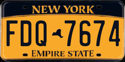 NY license plate FDQ7674
