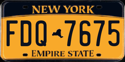 NY license plate FDQ7675