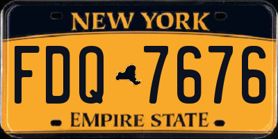 NY license plate FDQ7676