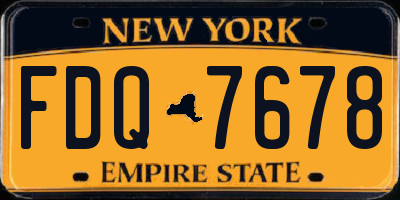 NY license plate FDQ7678