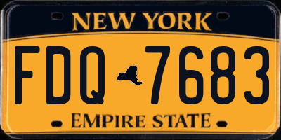 NY license plate FDQ7683