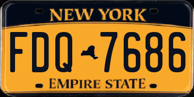 NY license plate FDQ7686