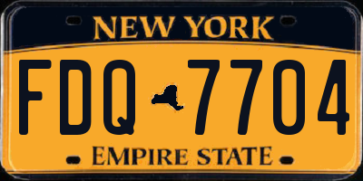 NY license plate FDQ7704