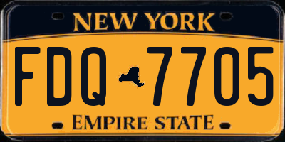 NY license plate FDQ7705