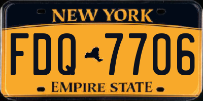 NY license plate FDQ7706