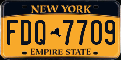 NY license plate FDQ7709