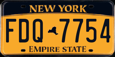 NY license plate FDQ7754