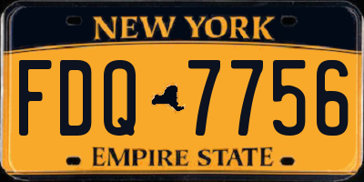 NY license plate FDQ7756