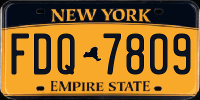 NY license plate FDQ7809