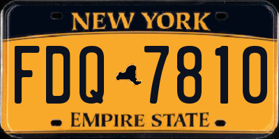 NY license plate FDQ7810