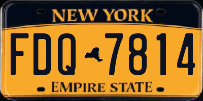 NY license plate FDQ7814