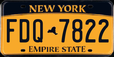 NY license plate FDQ7822