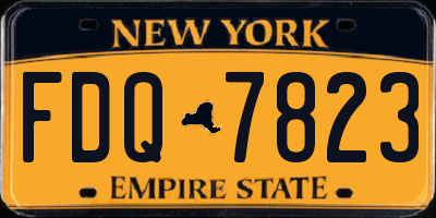 NY license plate FDQ7823