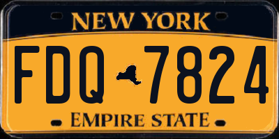 NY license plate FDQ7824