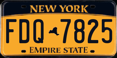 NY license plate FDQ7825