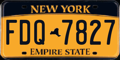 NY license plate FDQ7827