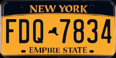 NY license plate FDQ7834