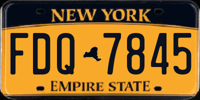 NY license plate FDQ7845
