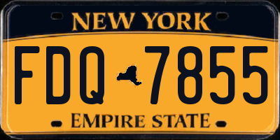 NY license plate FDQ7855