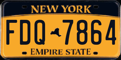 NY license plate FDQ7864