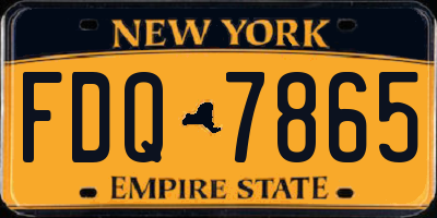 NY license plate FDQ7865