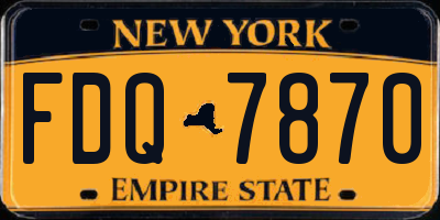 NY license plate FDQ7870