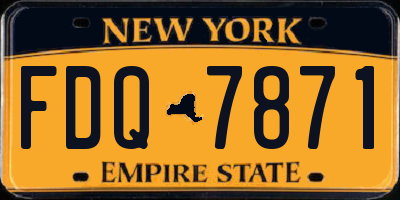 NY license plate FDQ7871